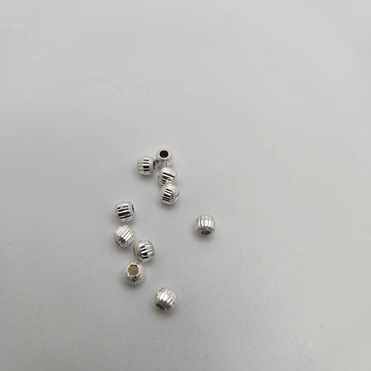 Sterling Silver 4mm Fancy Laser Corrugated Single.