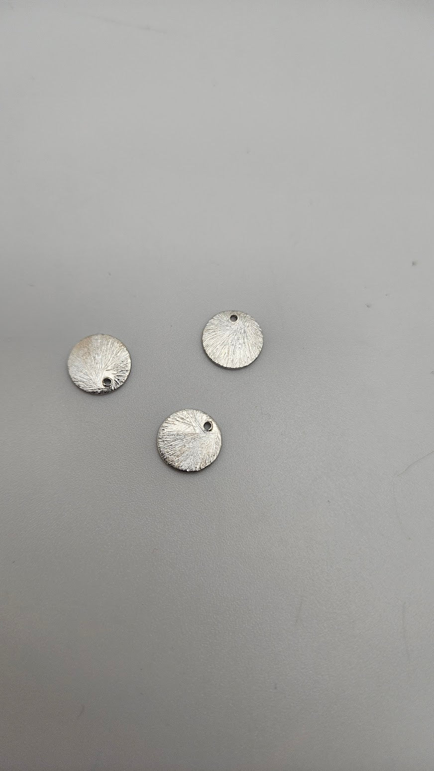 Sterling Silver 8mm Brushed Disc Single.