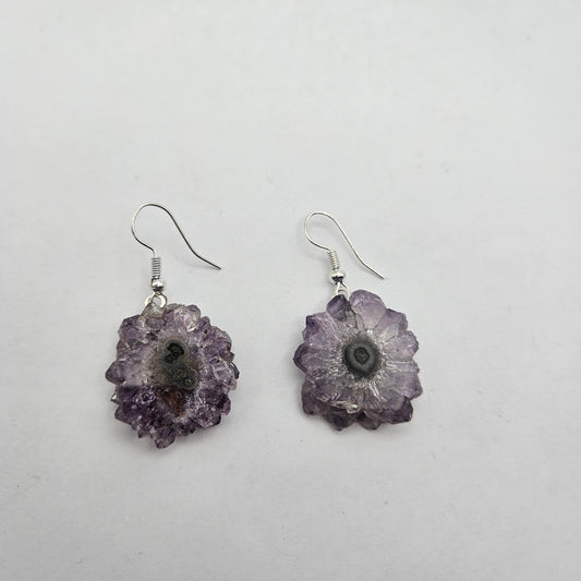 Sterling Silver Amethyst Stalactite Earrings.