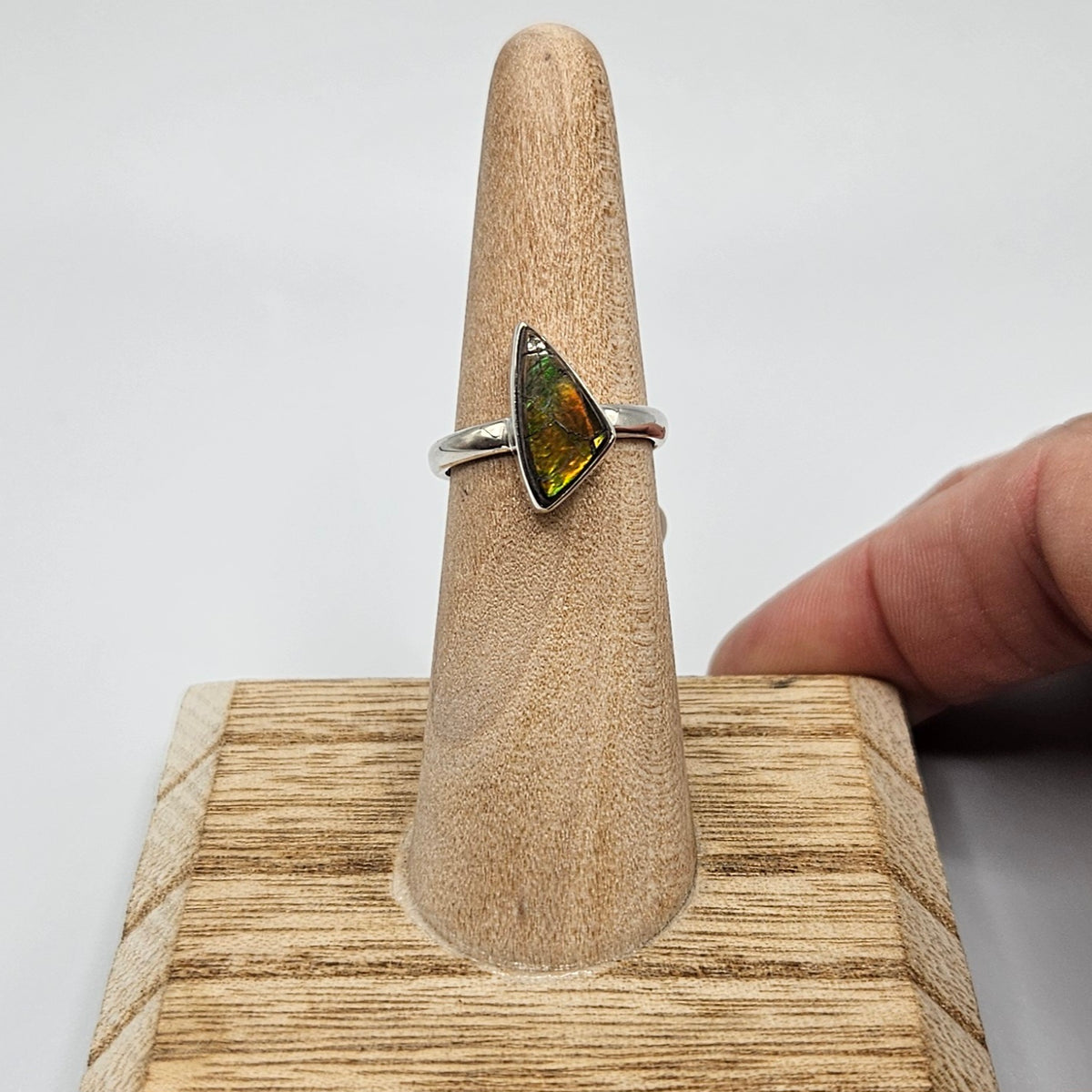 Sterling-Silver-Ammolite-Bezel-Ring-Size-6.