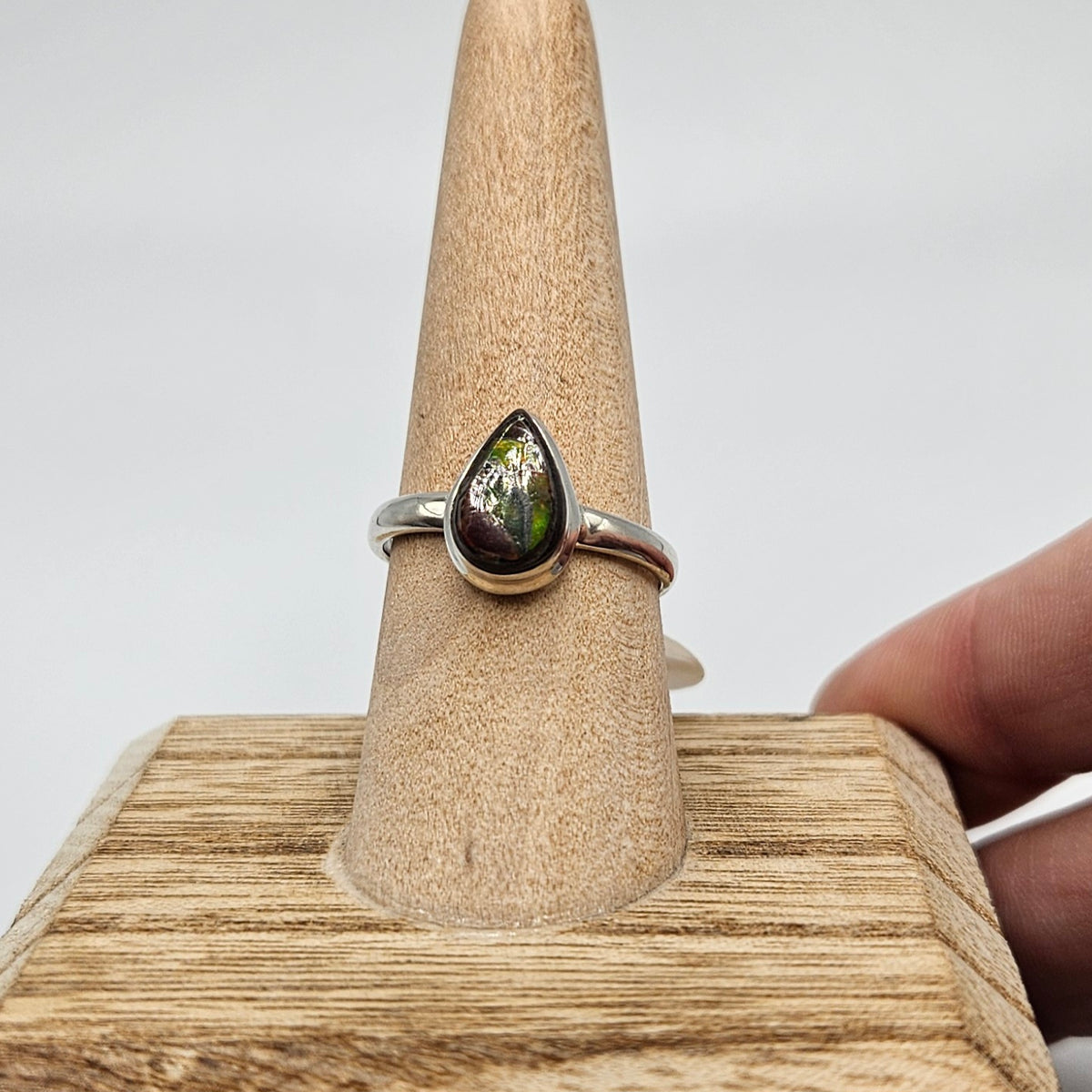 Sterling-Silver-Ammolite-Bezel-Ring-Size-9.