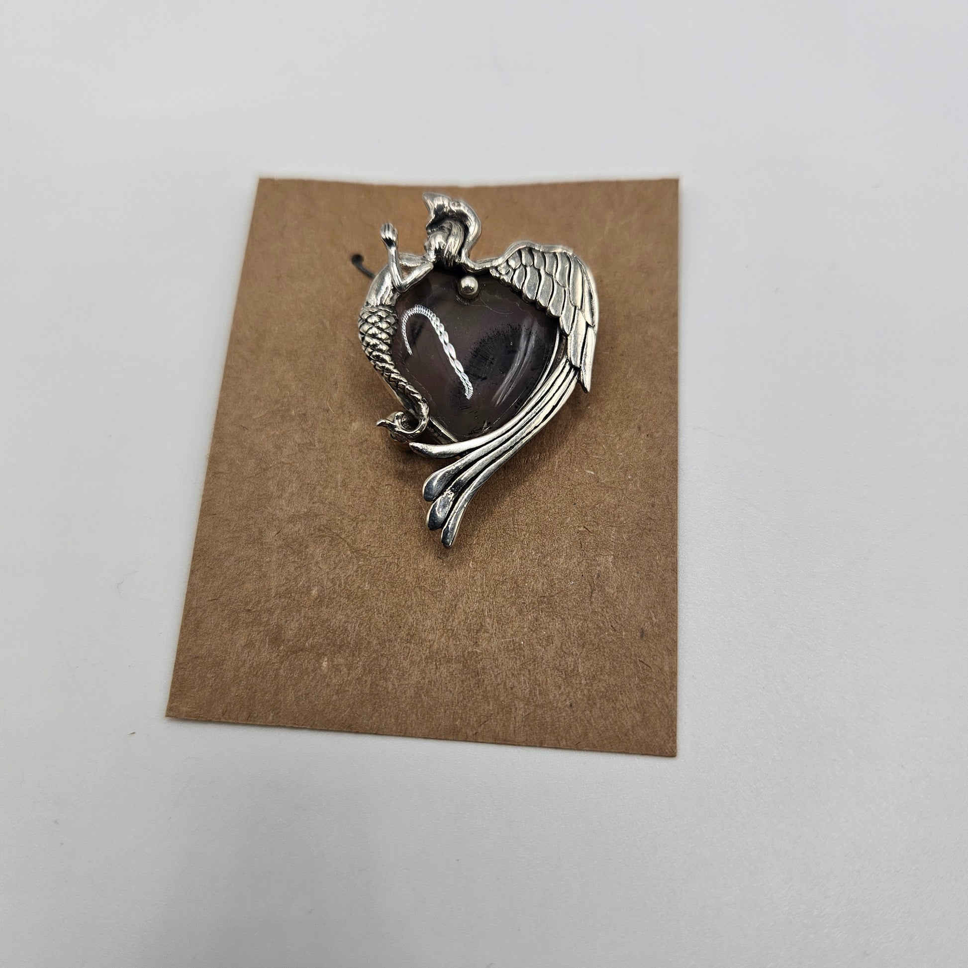 Sterling Silver Angel Gemstone Pendant.