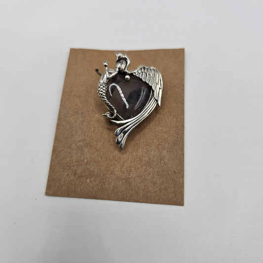 Sterling Silver Angel Gemstone Pendant.