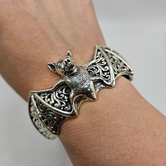 Sterling Silver Bat Cuff Bracelet.