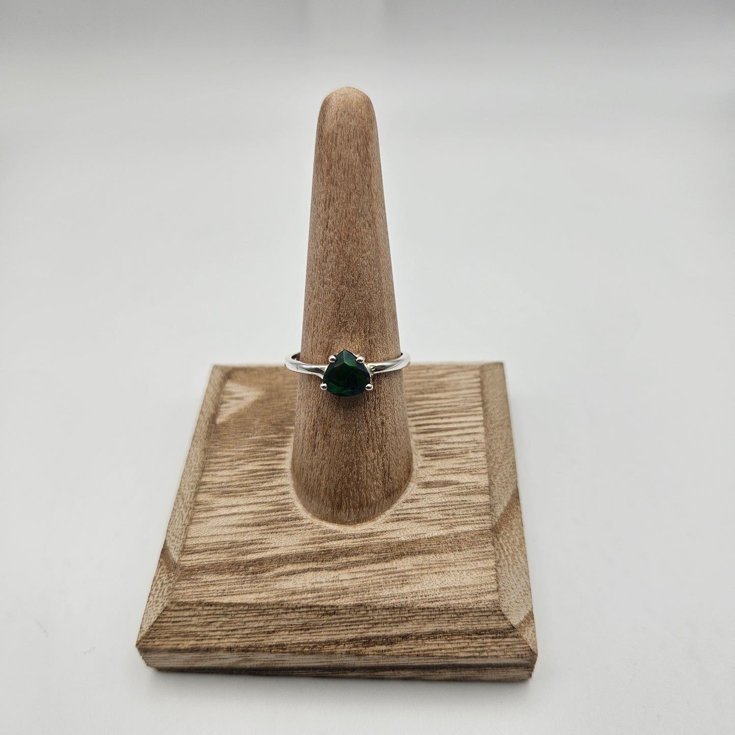 Sterling Silver Black Opal Ring Size 9.