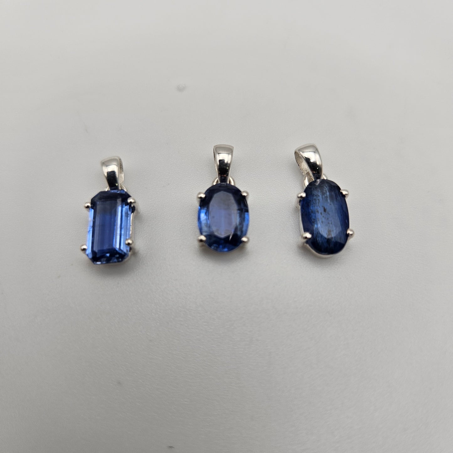 Sterling Silver Blue Kyanite Bezel Pendant.