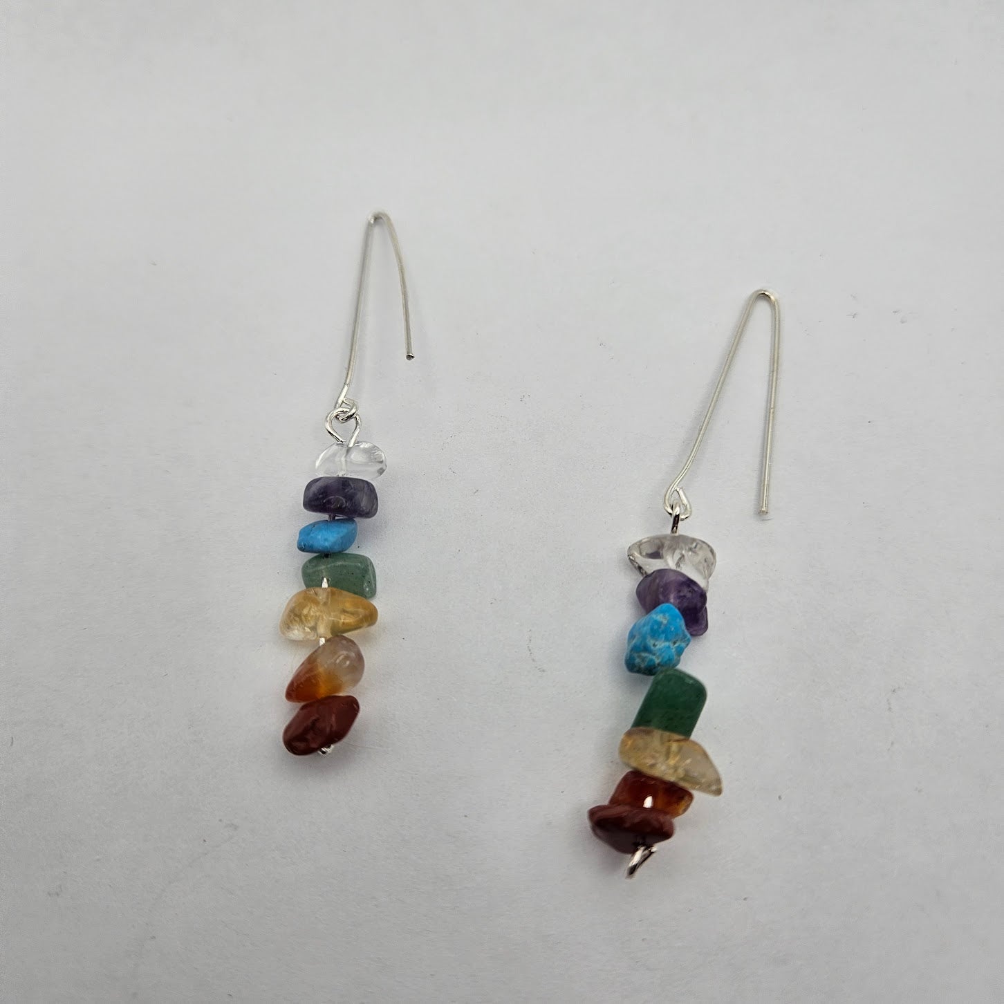 Sterling Silver Chakra Earing Drops.