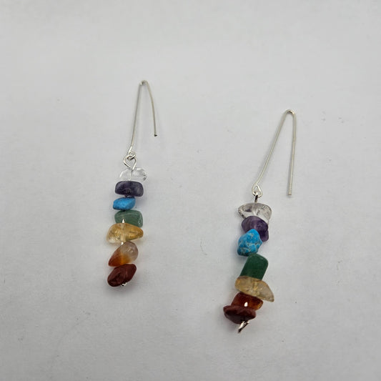 Sterling Silver Chakra Earing Drops.