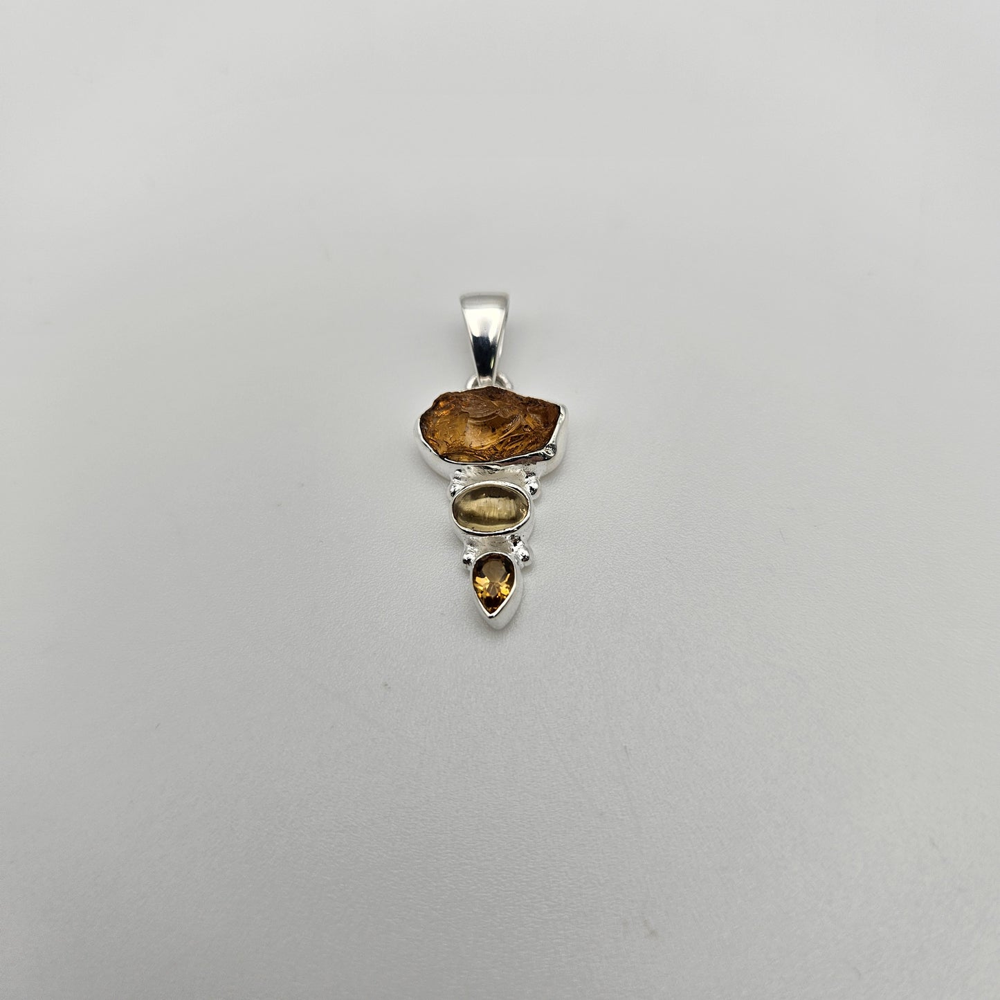 Sterling Silver Citrine Combo Pendant.