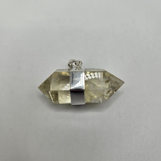 Sterling Silver Citrine Double Point Pendant.