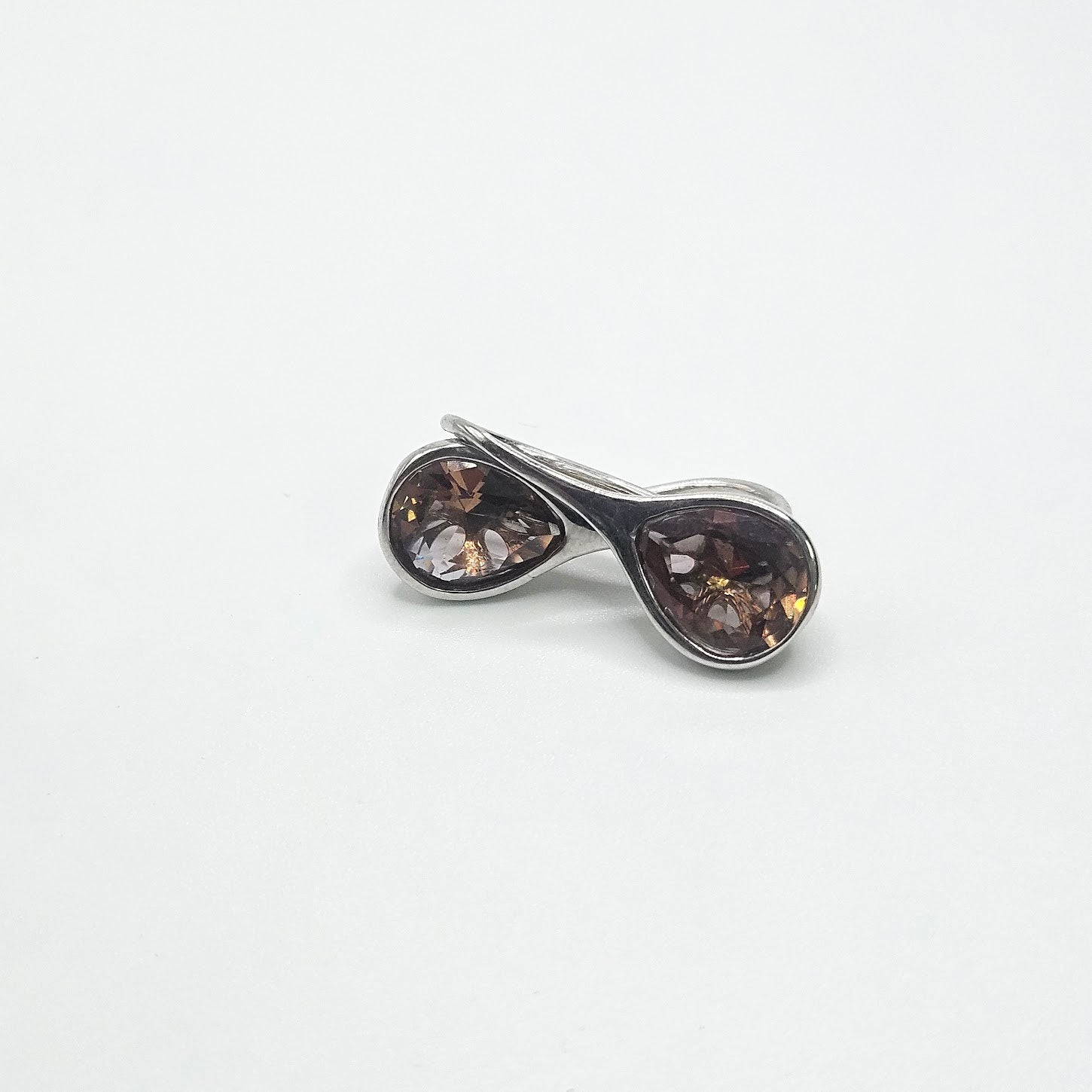 Sterling Silver Bezel Set Color Change Gemstone Earrings.