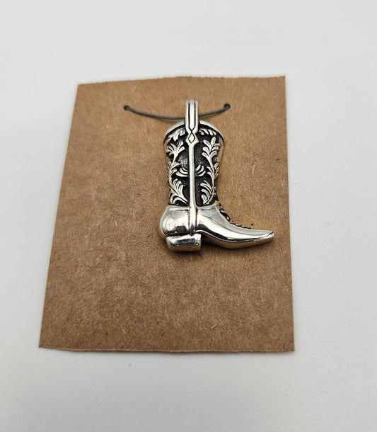Sterling Silver Cowboy Boot Pendant.