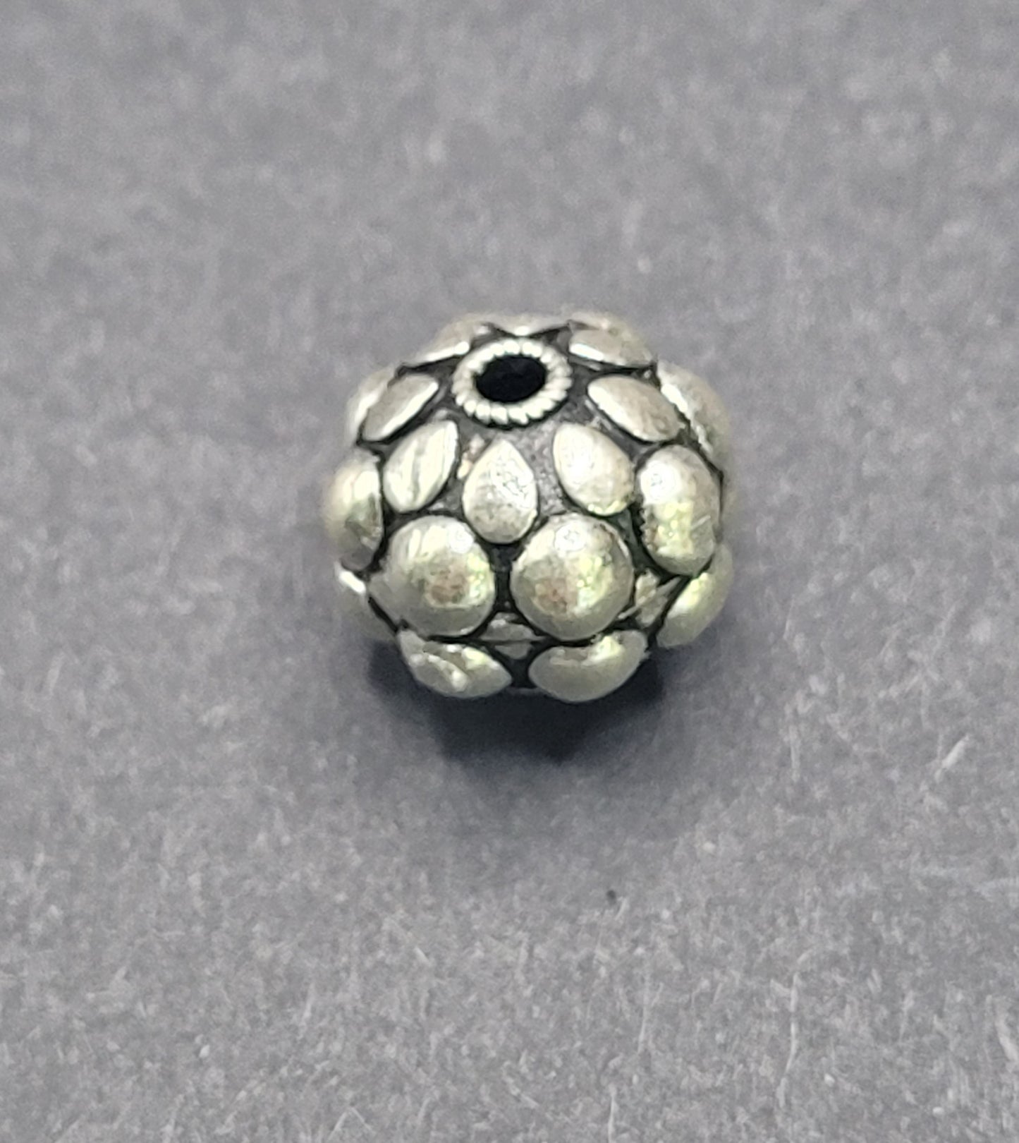 Sterling Silver Double Flower Focal Bead.