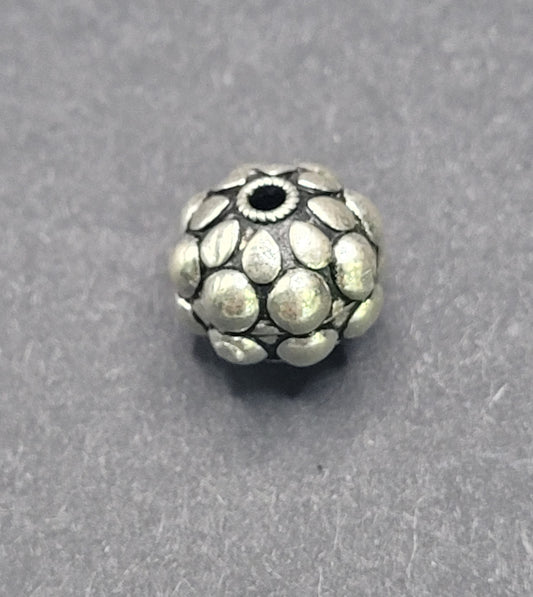 Sterling Silver Double Flower Focal Bead.
