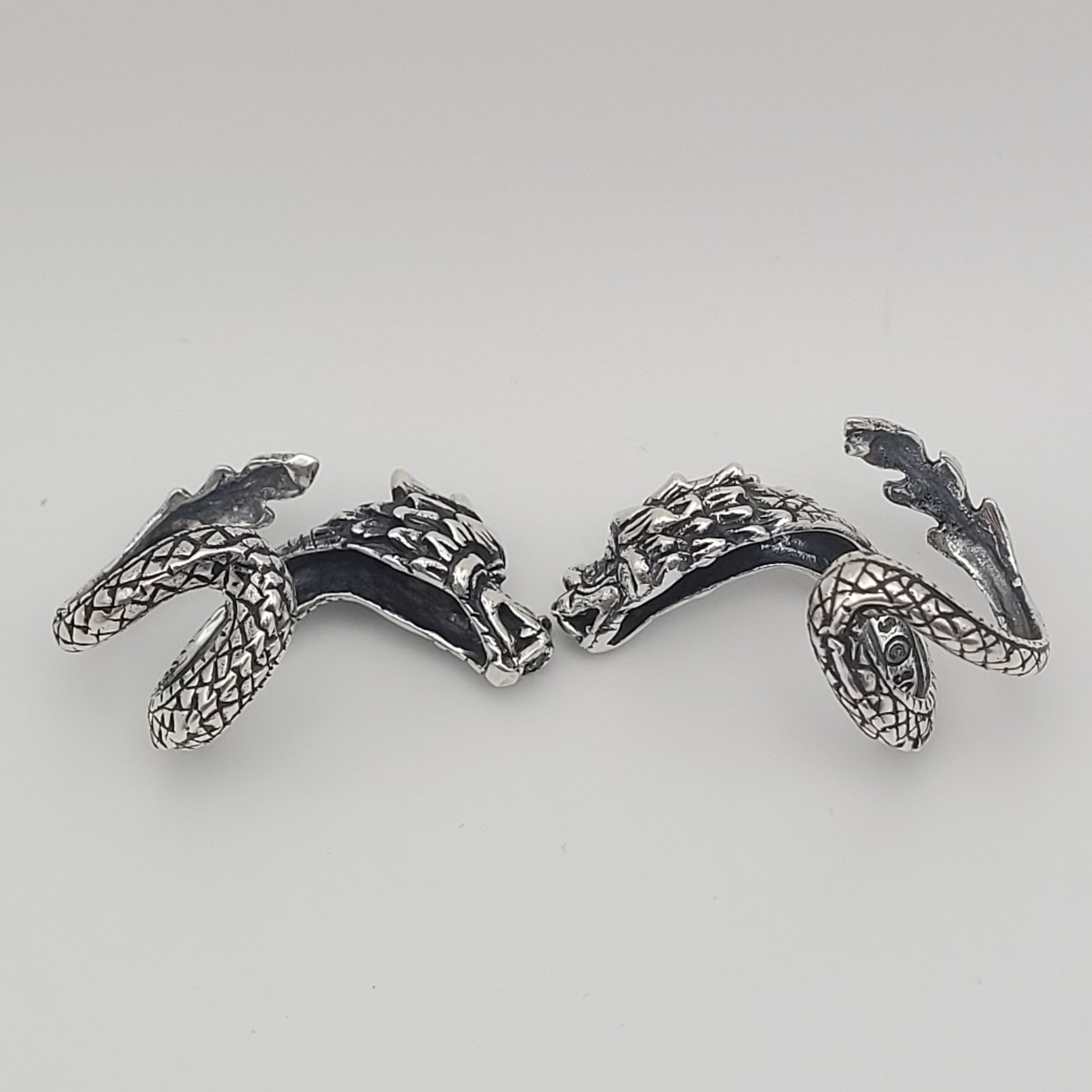 Sterling Silver Dragon Ear Cuffs.