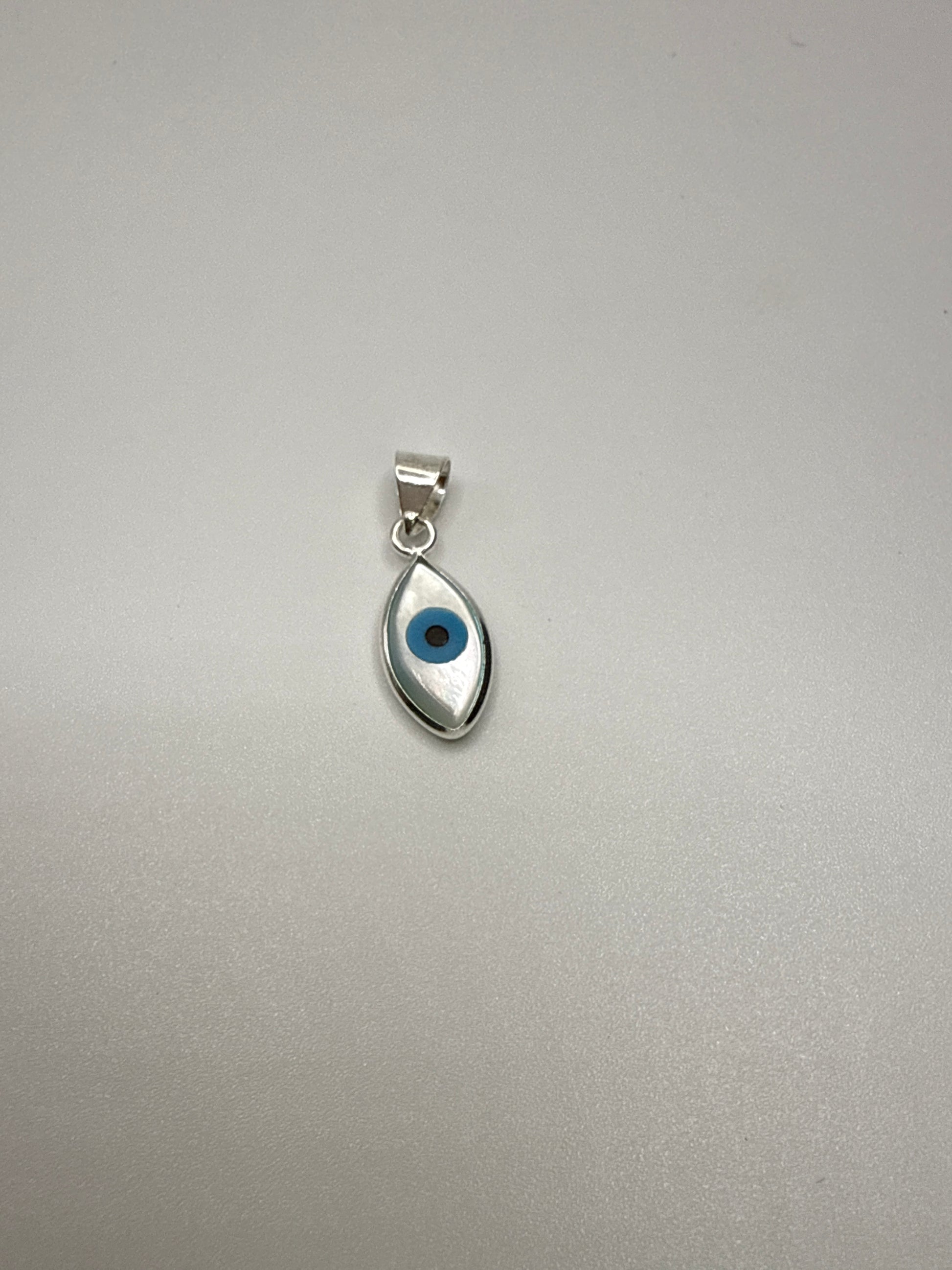Sterling Silver Evil Eye Shell Charm.