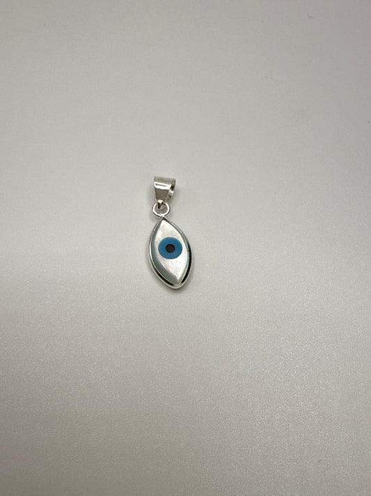 Sterling Silver Evil Eye Shell Charm.
