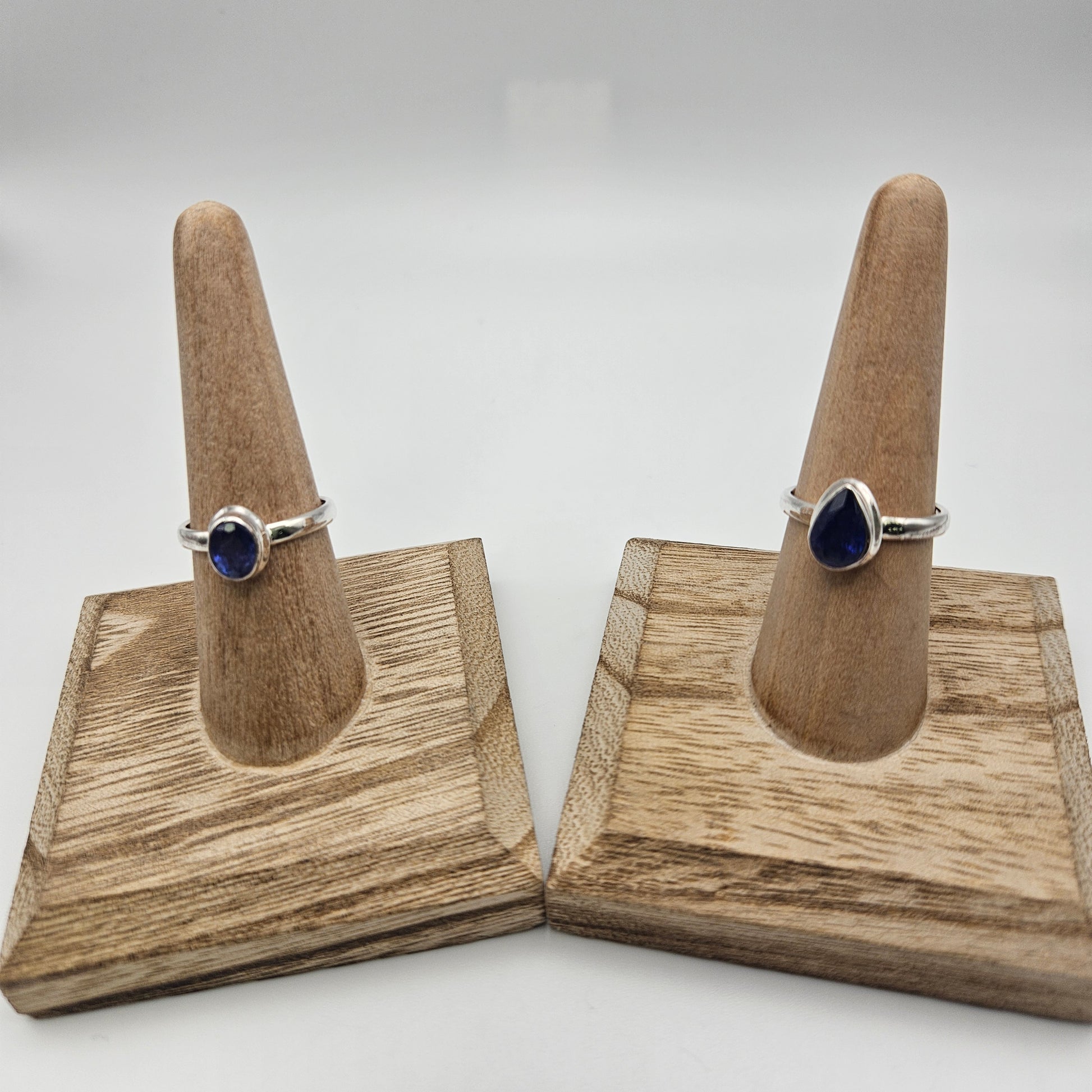 Sterling Silver Faceted Tanzanite Bezel Ring Size 8.