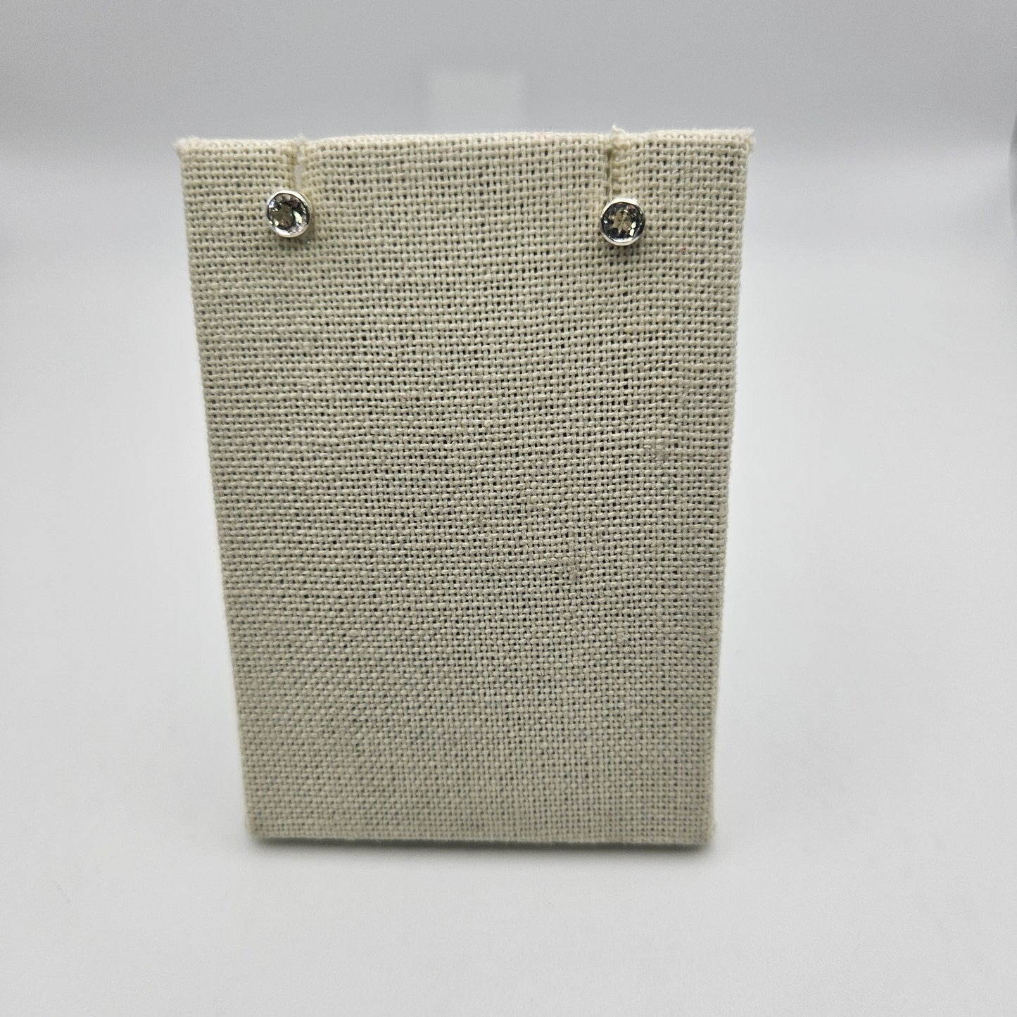 Sterling Silver Faceted White Topaz Stud Earrings 4mm.