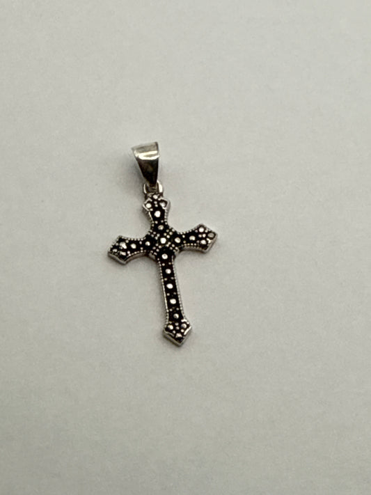 Sterling Silver Fancy Cross Pendant.