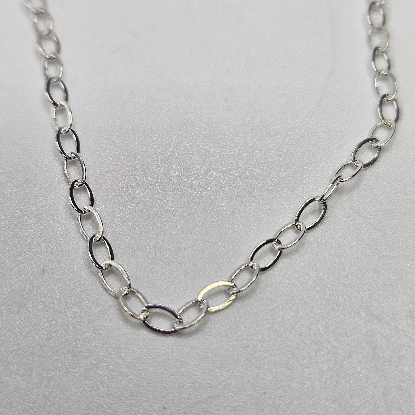 Sterling Silver Flat Cable Chain By The Foot.