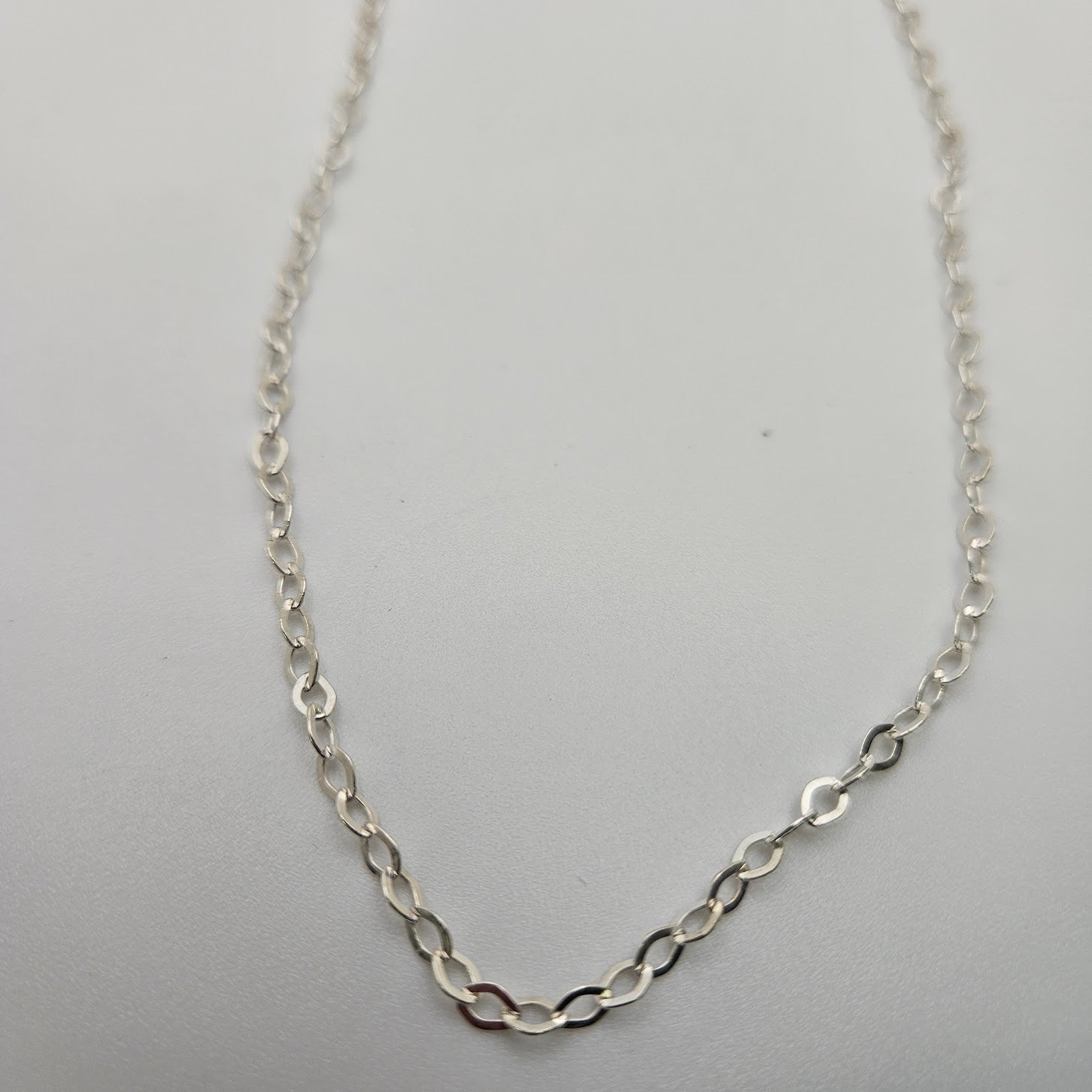 Sterling Silver Flat Oval Chain By The Foot.