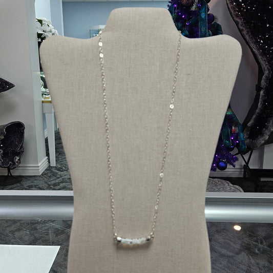 Sterling Silver Floating Opal Necklace.