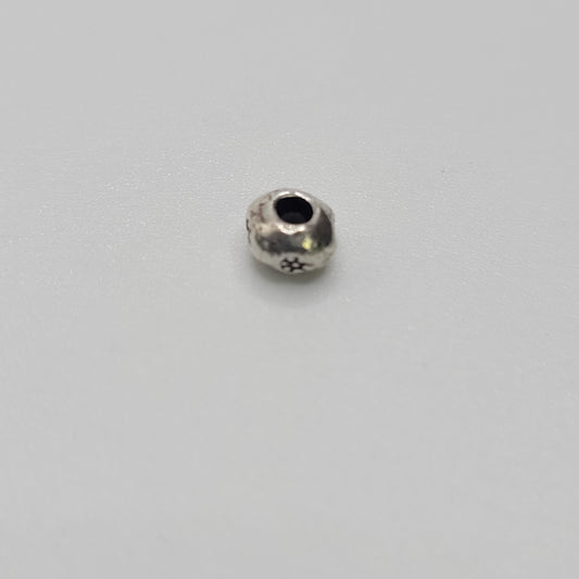 Sterling Silver Flower Donut Spacer Bead.