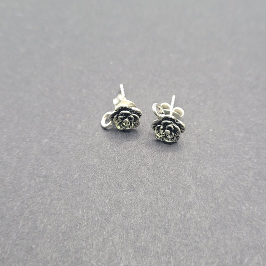 Sterling Silver Flower Post Earrings.
