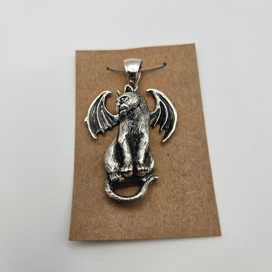 Sterling Silver Gargoyle Pendant.