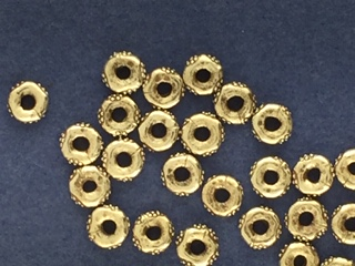 Sterling Silver Small Granulated Donut Bead 6mm.