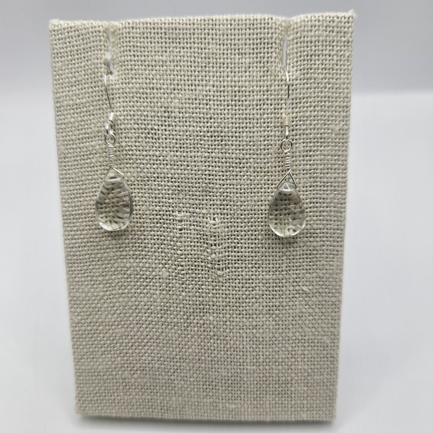 Sterling Silver Green Amethyst Moonstone Drop Earrings.