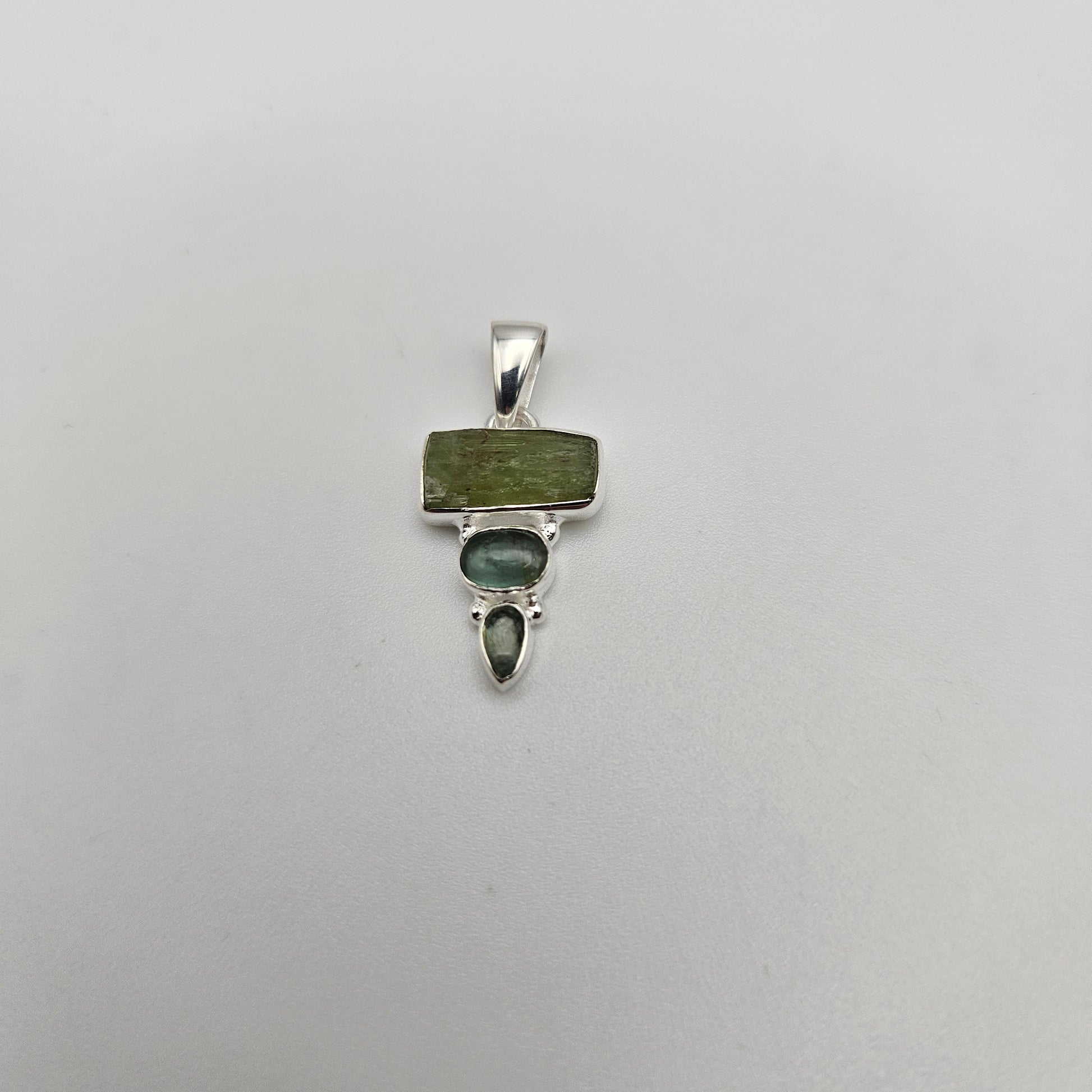 Sterling Silver Green Kyanite Combo Pendant.