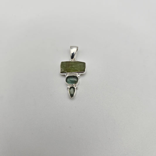 Sterling Silver Green Kyanite Combo Pendant.