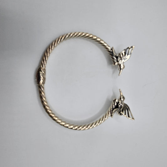 Sterling Silver Hummingbird Cuff Bracelet.