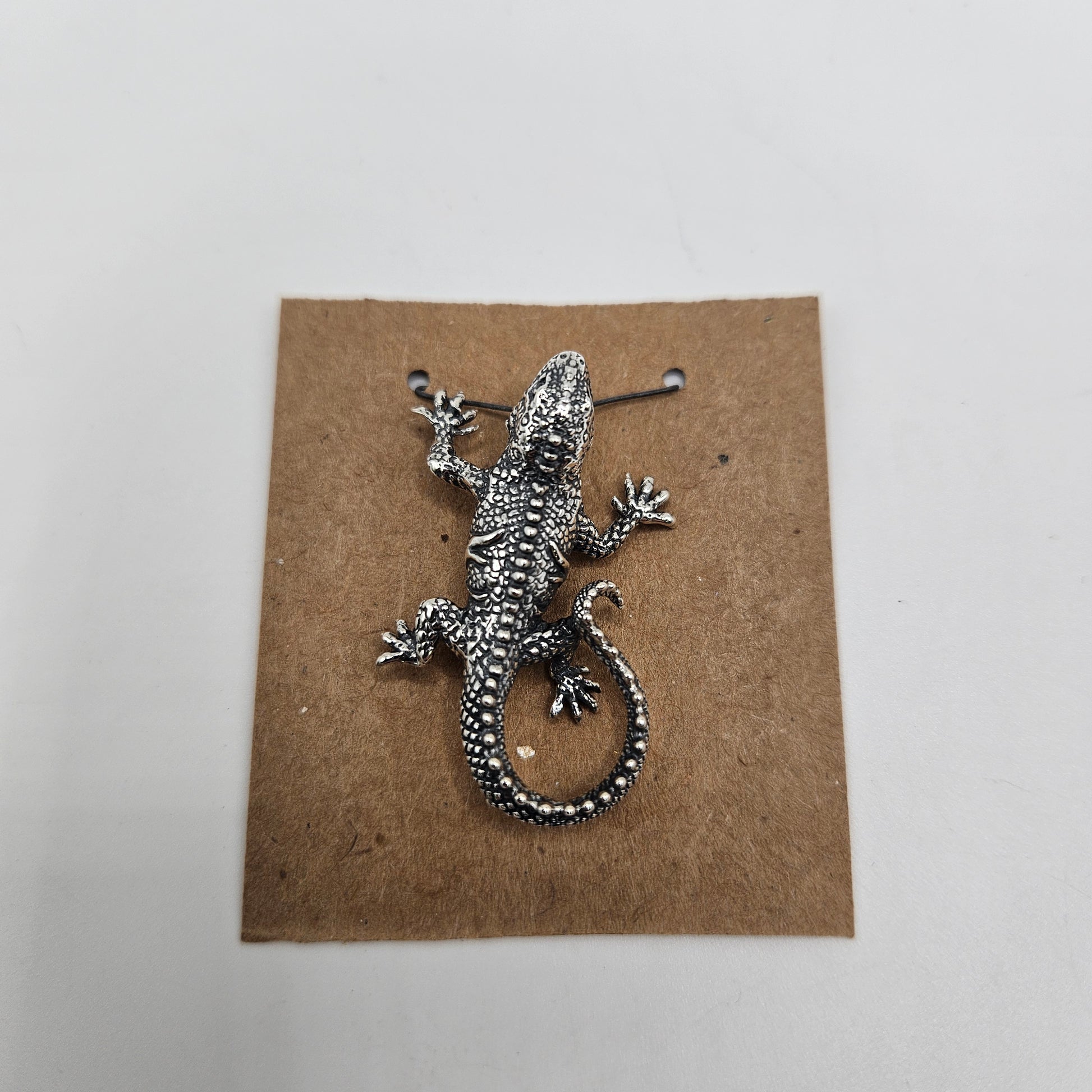 Sterling Silver Iguana Pendant.