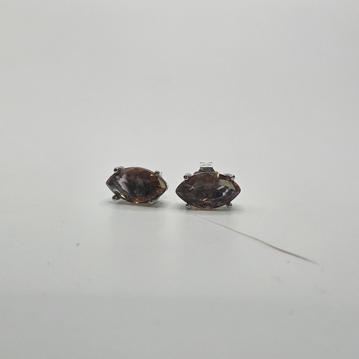 Sterling Silver Lab Grown Alexandrite Stud Earrings.