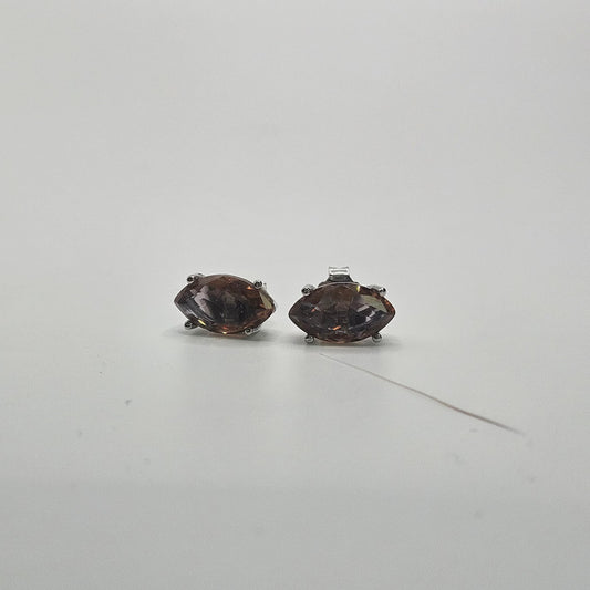 Sterling Silver Lab Grown Alexandrite Stud Earrings.