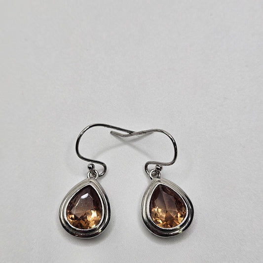 Sterling Silver Lab Grown Alexandrite Teardrop Earrings.