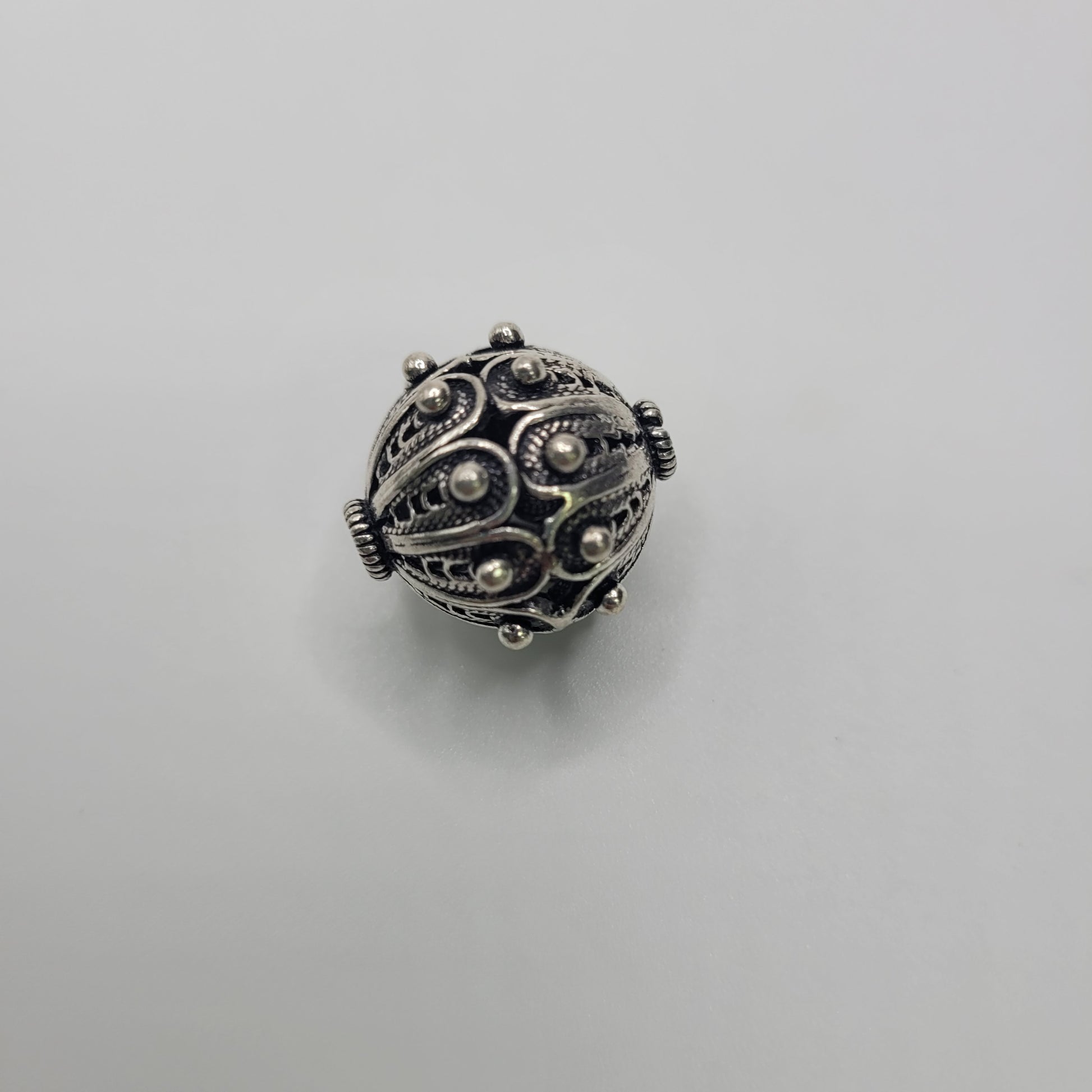 Sterling Silver Large Filligree Bead.