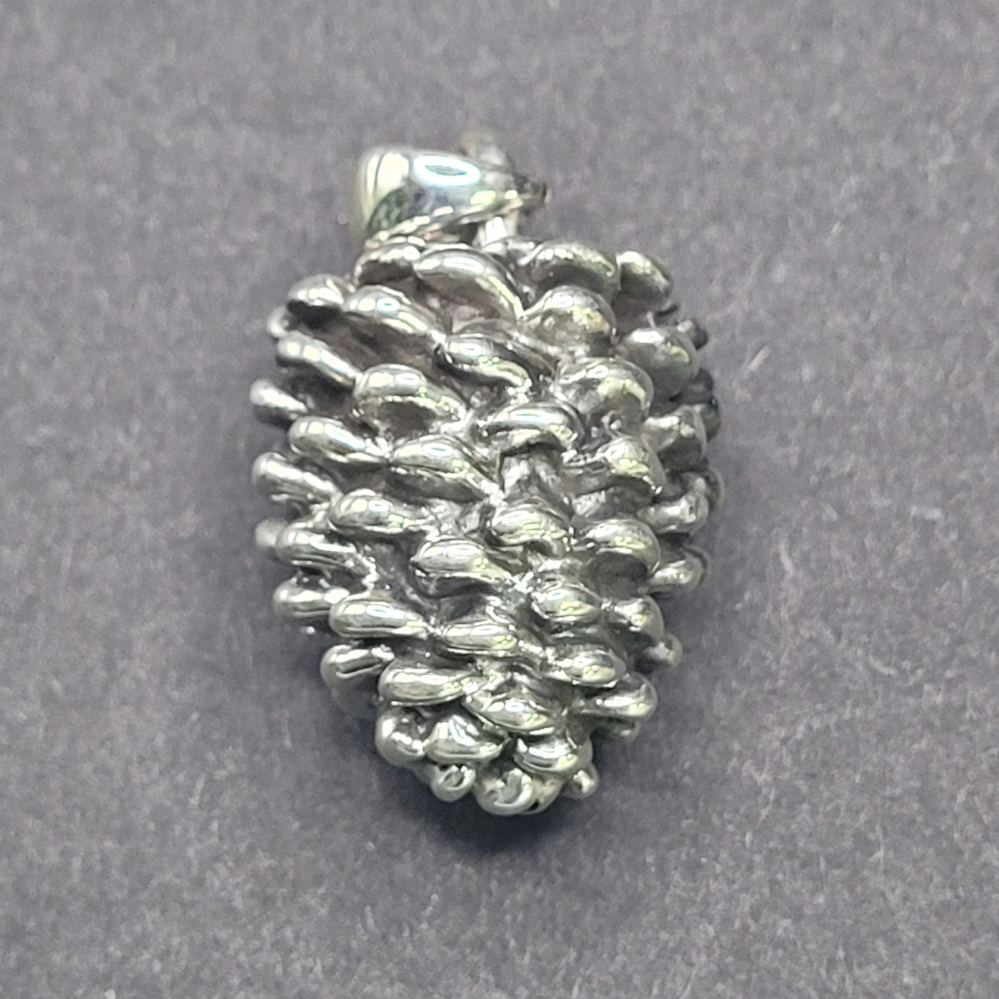 Sterling Silver Large Pinecone Pendant With Bail.