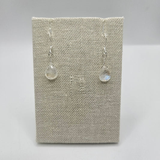Sterling Silver Moonstone Drop Earrings.