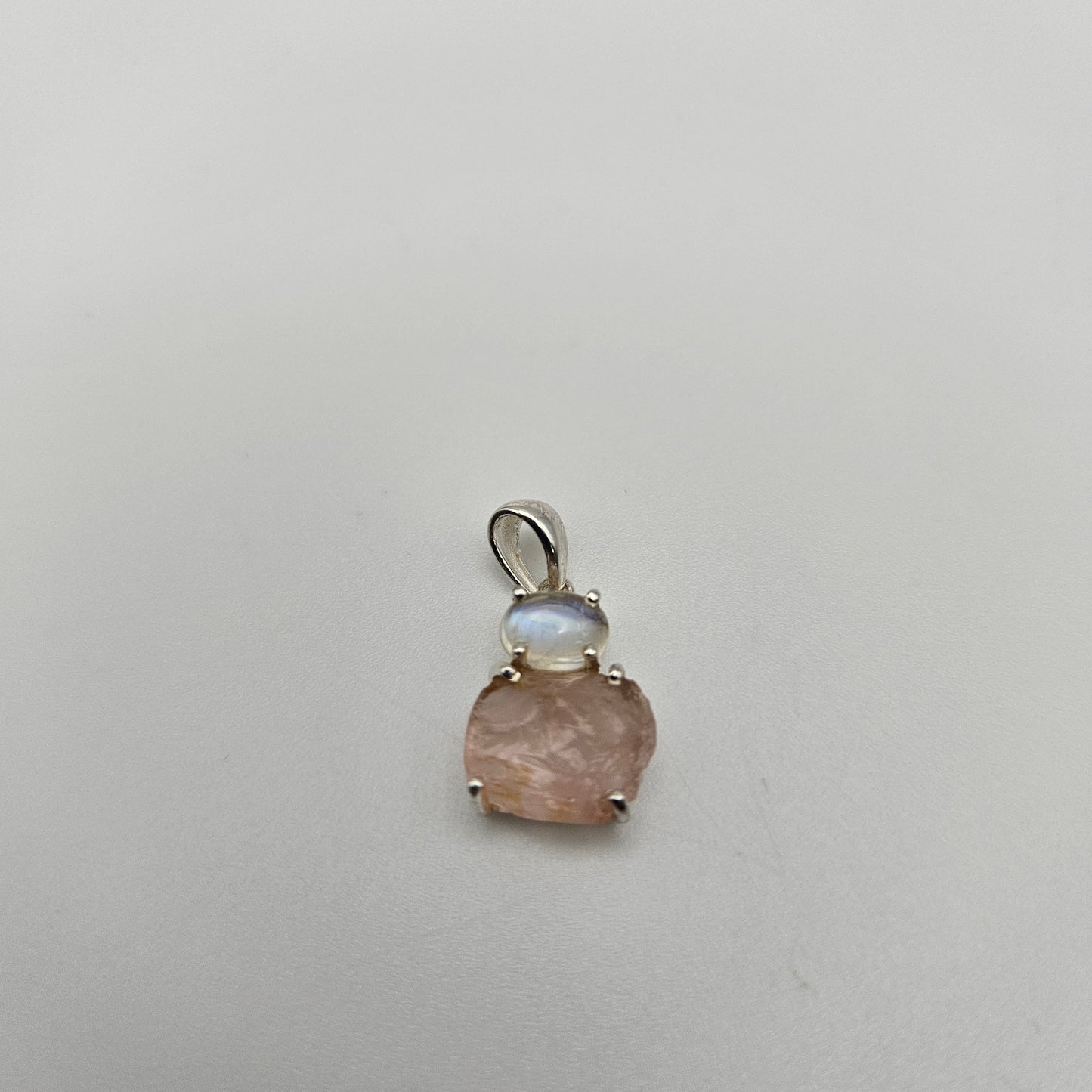 Sterling Silver 2 Stone Raw Pendant
