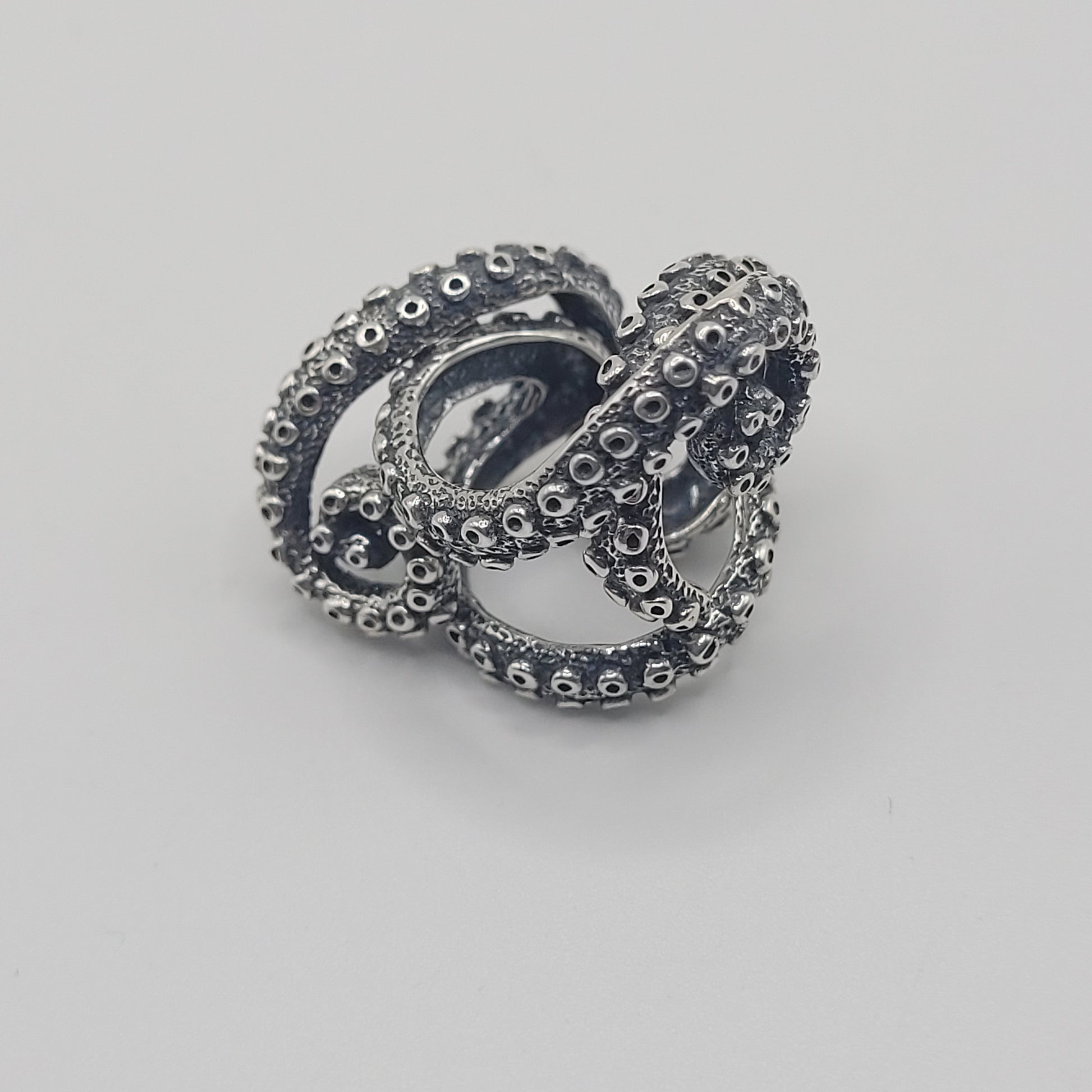 Sterling Silver Octopus Tentacle Silde Pendant.