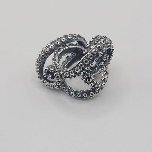 Sterling Silver Octopus Tentacle Silde Pendant.