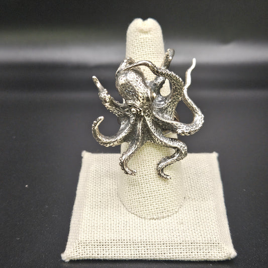 Sterling Silver Octpus Ring.