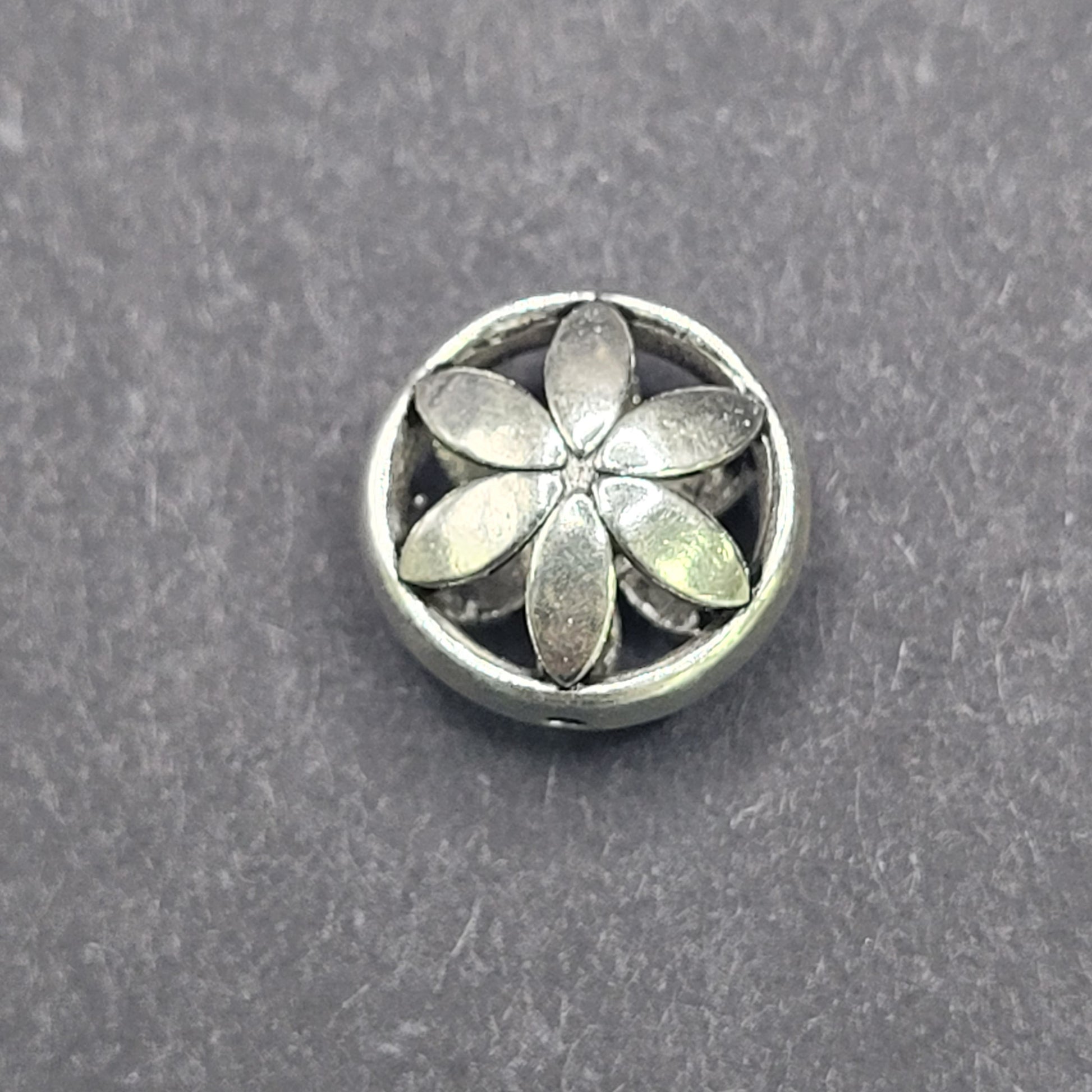 Sterling Silver Open Flower Bead Sold Individually.