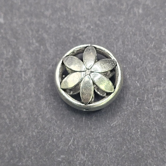Sterling Silver Open Flower Bead Sold Individually.
