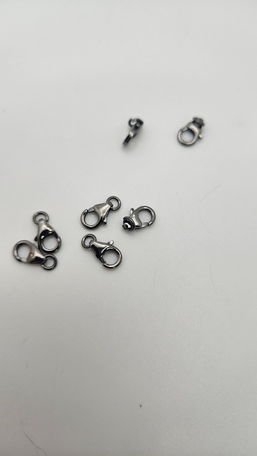 Sterling Silver Oxidized 10mm Lobster Clasp Single.