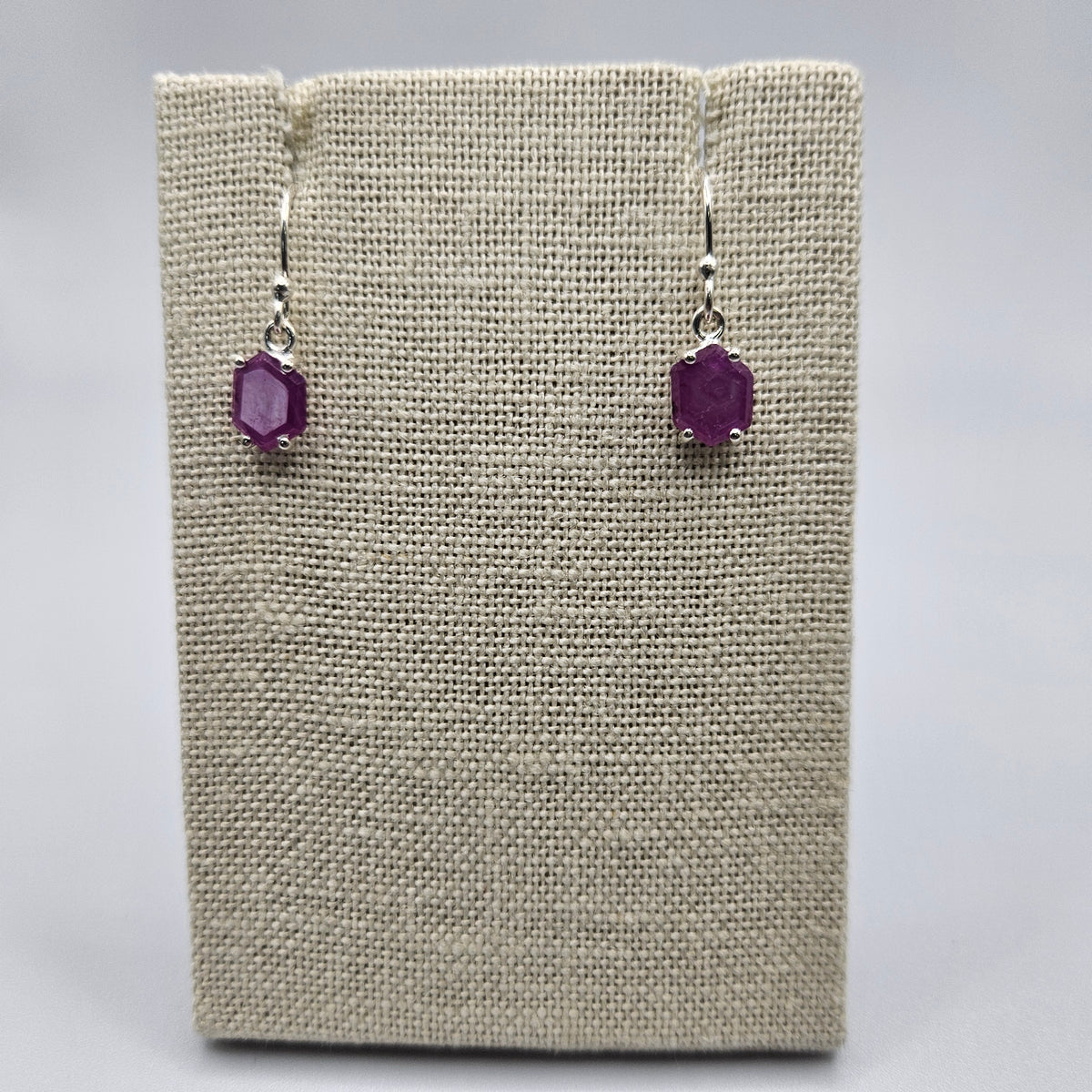 Sterling Silver Ruby Stalactites Earrings Large.
